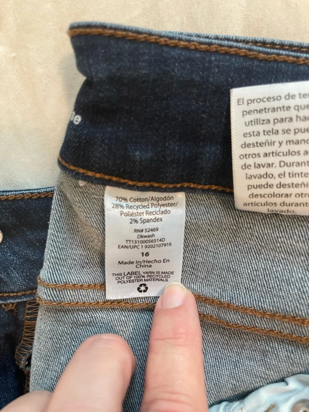 Time and Tru Dark Blue Cropped Straight Jeans - Picture 5 of 6